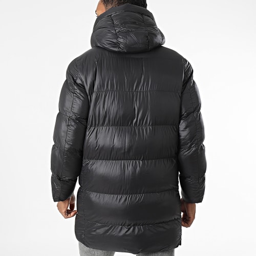Doudoune Longue A Capuche Noir