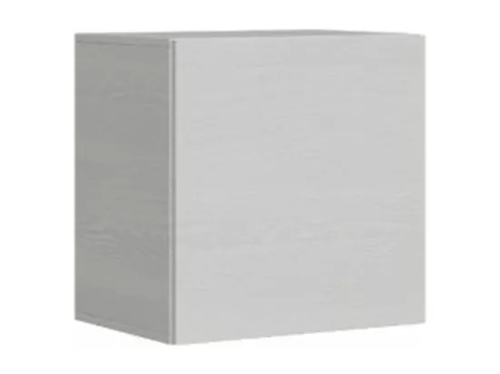 Armoire lit 120x190 escamotable avec colonne de rangement et éléments hauts avec mobilier bois frêne blanc Kanto