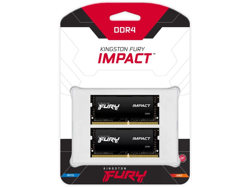 Kingston SO-DDR4-RAM FURY Impact 3200 MHz 2x 32 GB High-Performance Arbeitsspeicher mit Plug N Play Kompatibilität