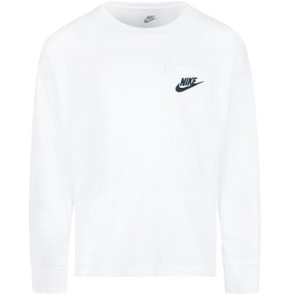 Køb NIKE White Relaxed Ls Lbr T-Shirt