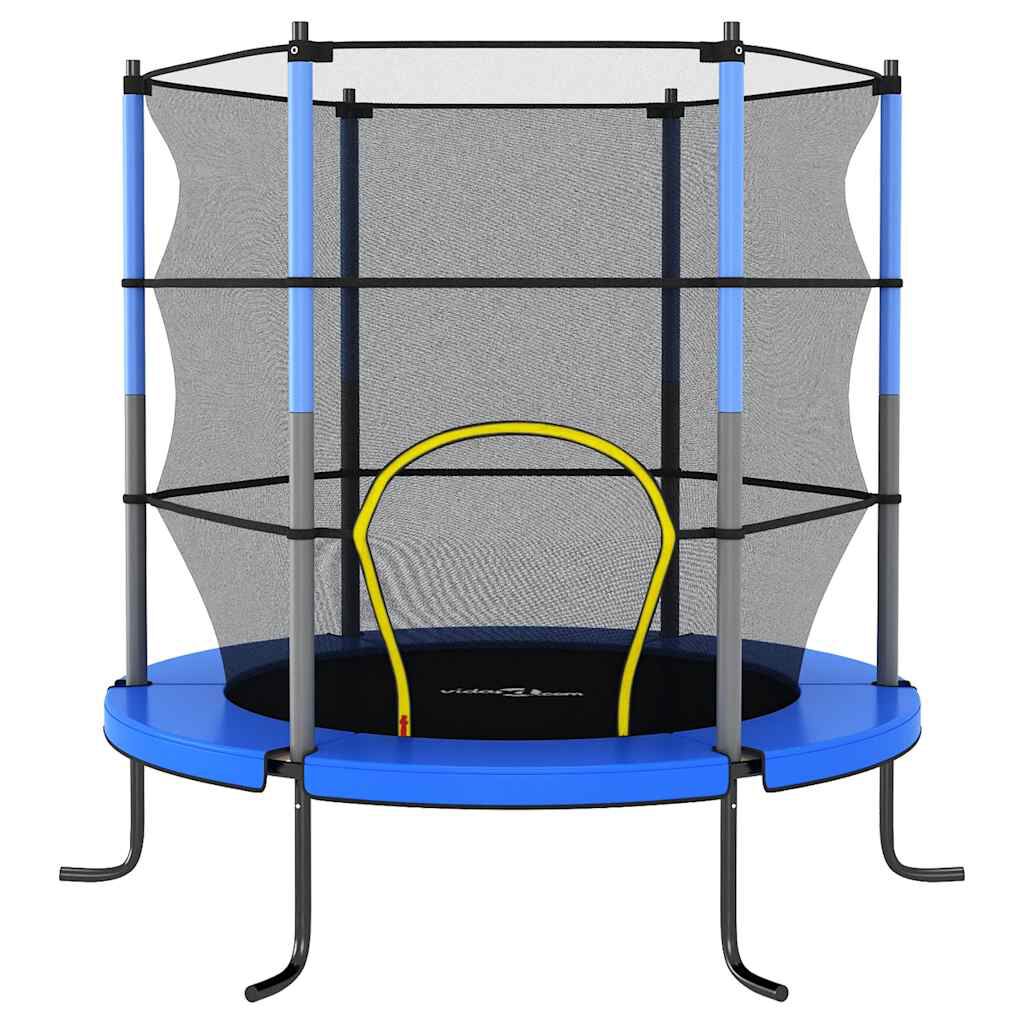 vidaXL Trampoline met net, rond, 140x160 cm, blauw