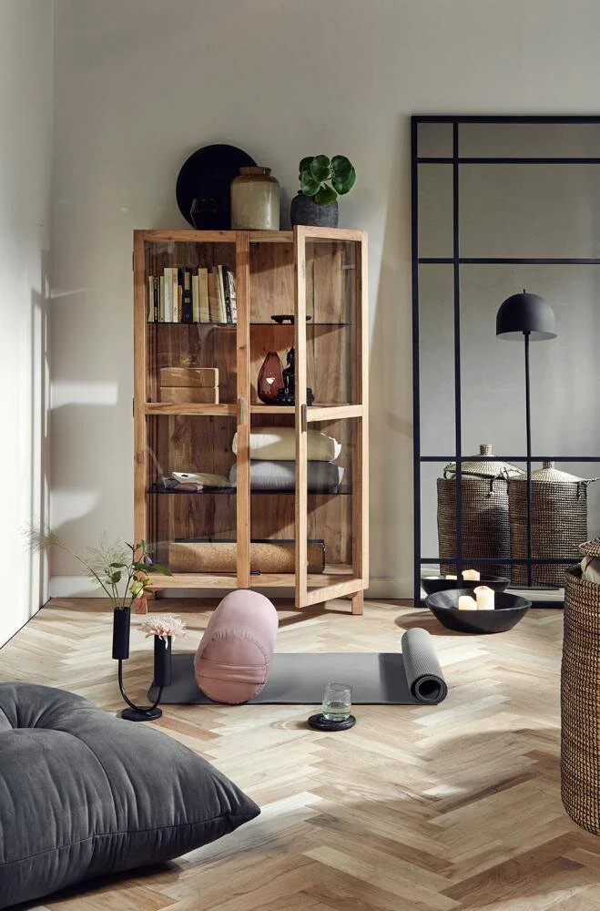 Nordal  Spirit spejl i jernramme, sort - 204x102 cm.