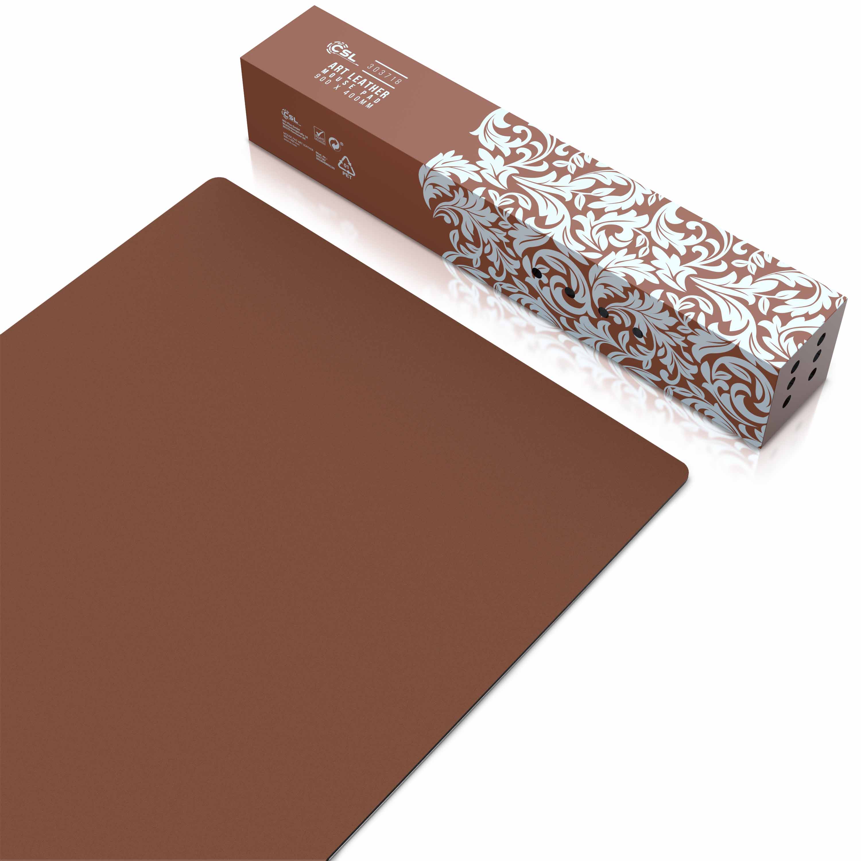 CSL Mauspad Schreibtischunterlage XXL Format Elegante Leder Optik/ 900 x 400 mm Mousepad