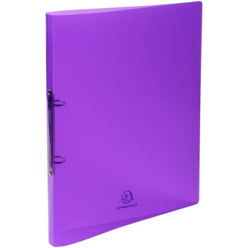 Classeur 2 anneaux plastifié Exacompta Crystal colours A4 - Dos 2 cm couleurs assorties