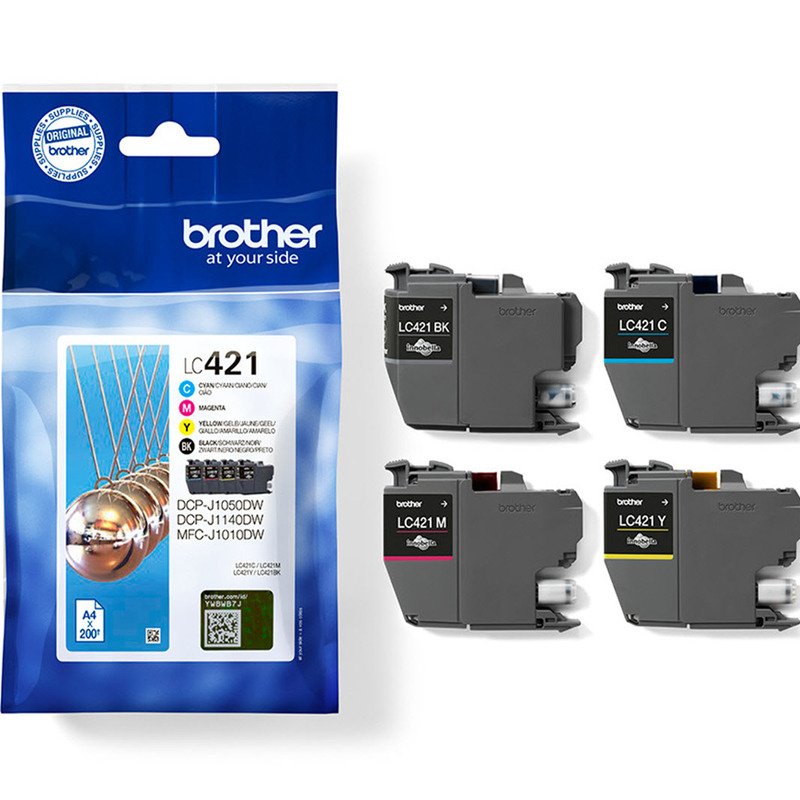 Brother LC-421VAL Tintenpatronen Multipack, cyan, gelb, magenta, schwarz