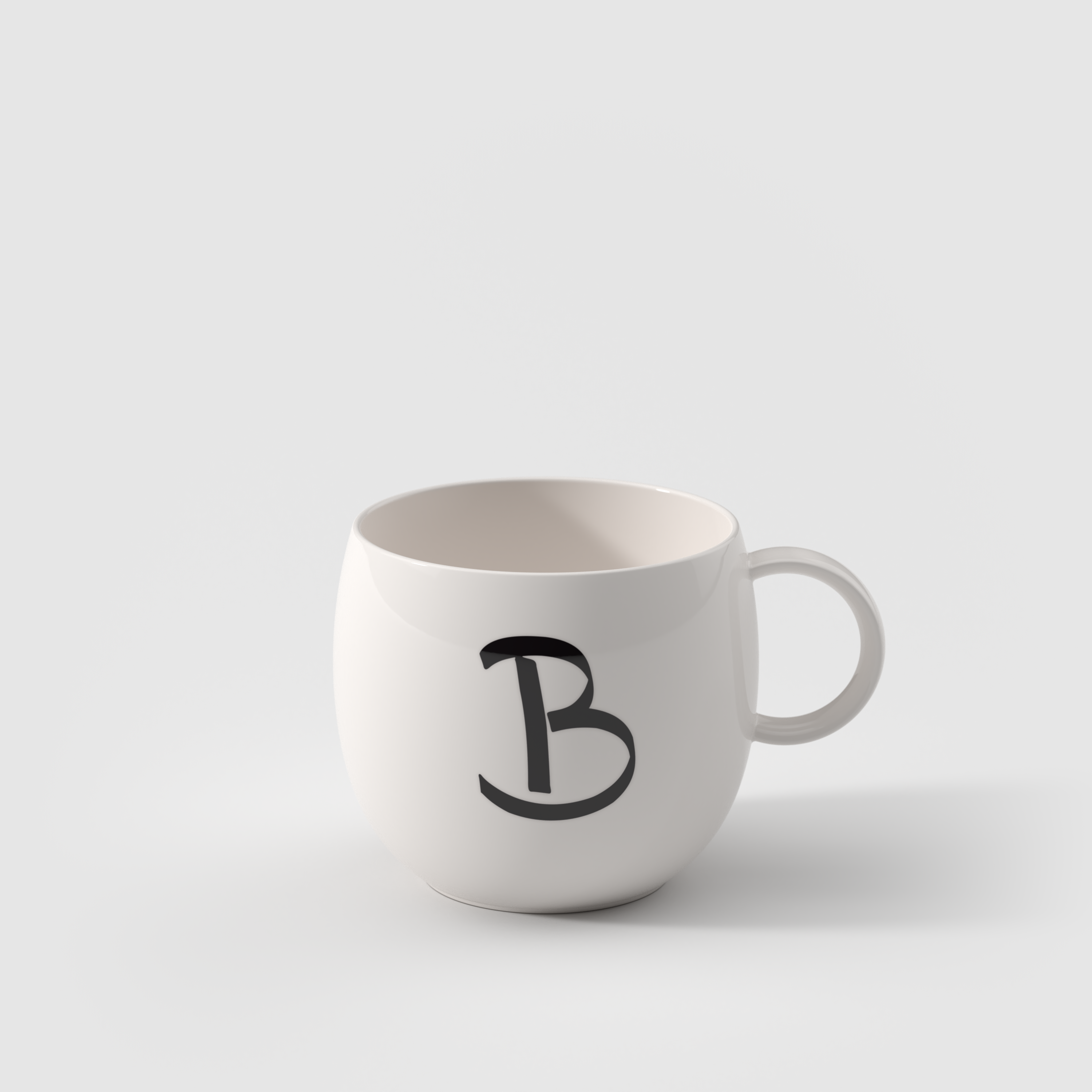 Letters Mug White, 9.9 oz, Premium Porcelain