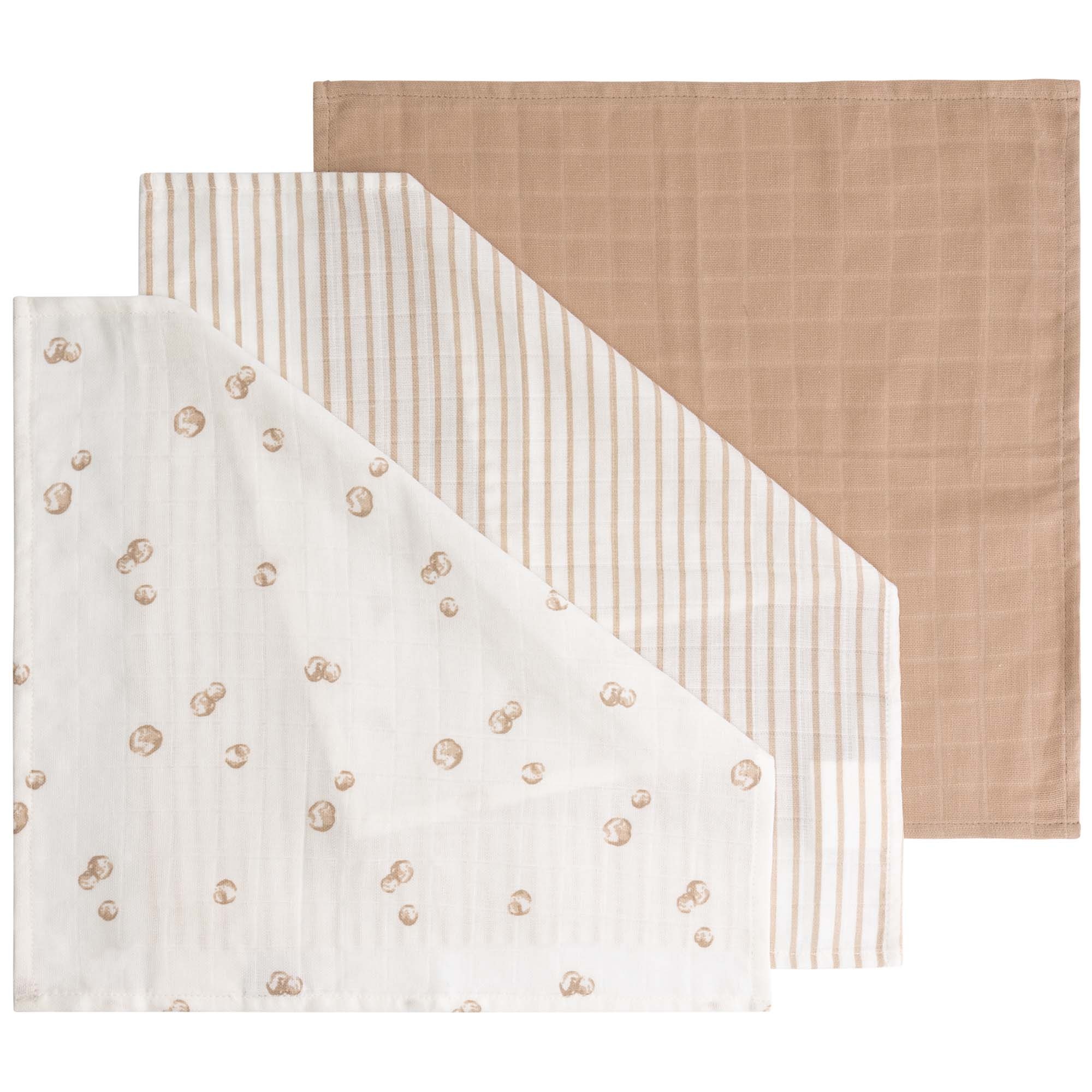 Prénatal hydrofiele monddoekjes 3 stuks  beige
