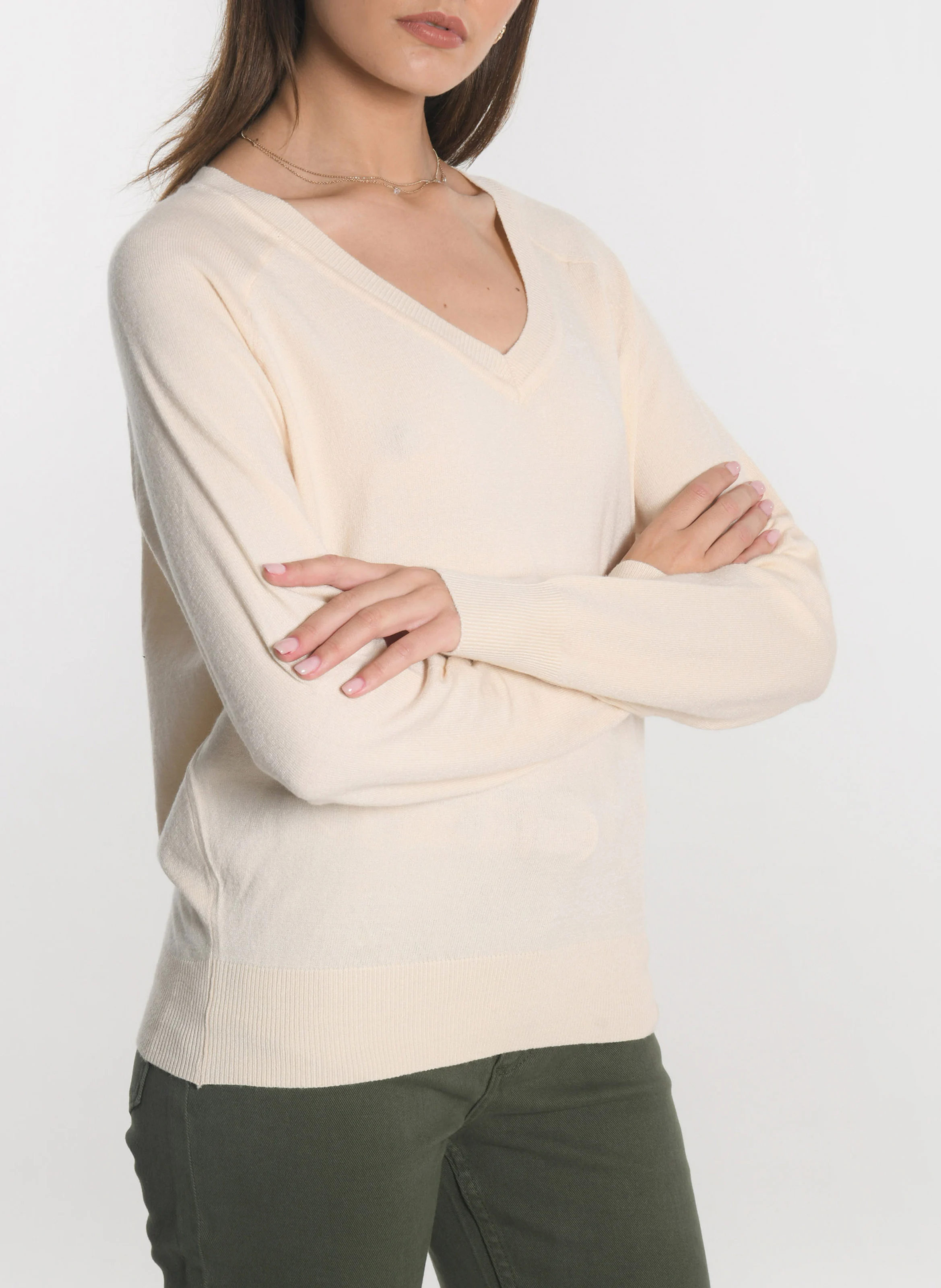 NOLWENN - Pull ample en maille | Blanc