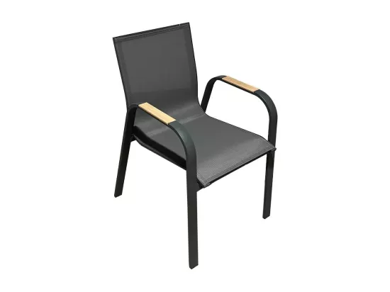 Chaise de jardin en aluminium gris foncé Ayden (lot de 2)