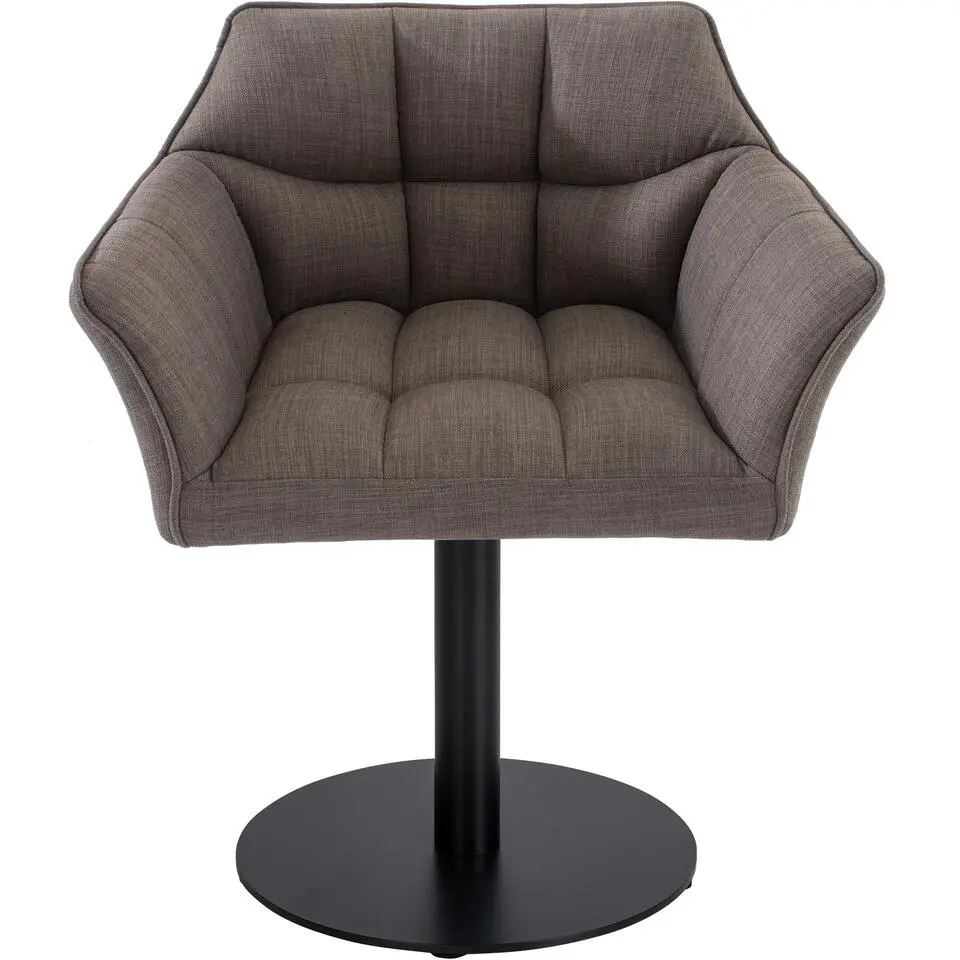 CLP Lounger Damaso zwart Frame - Stof - grijs