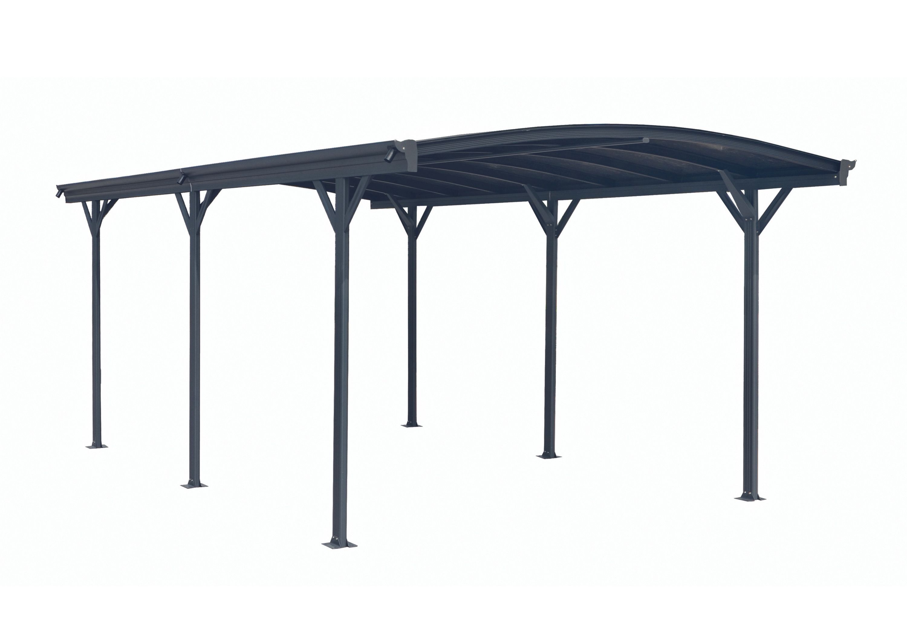 Design Carport London Aluminium Doppelstegplatten Beschichtung gegen UV-Strahlung Grau