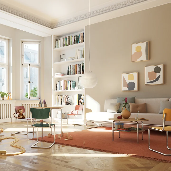 Thonet - Kinderstuhl S 43 K, kobaltblau