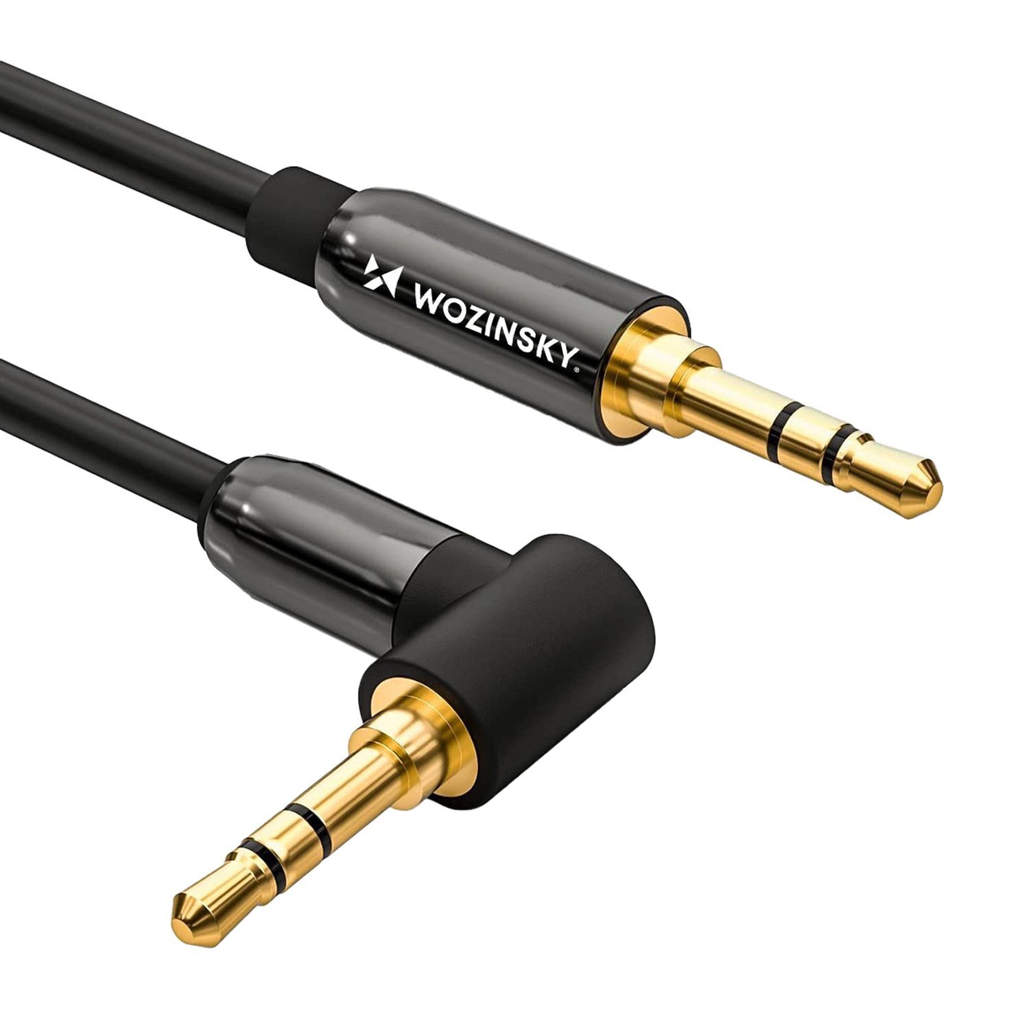 AUX-Kabel gewinkelt Miniklinkenkabel Schwarz 1,5m
