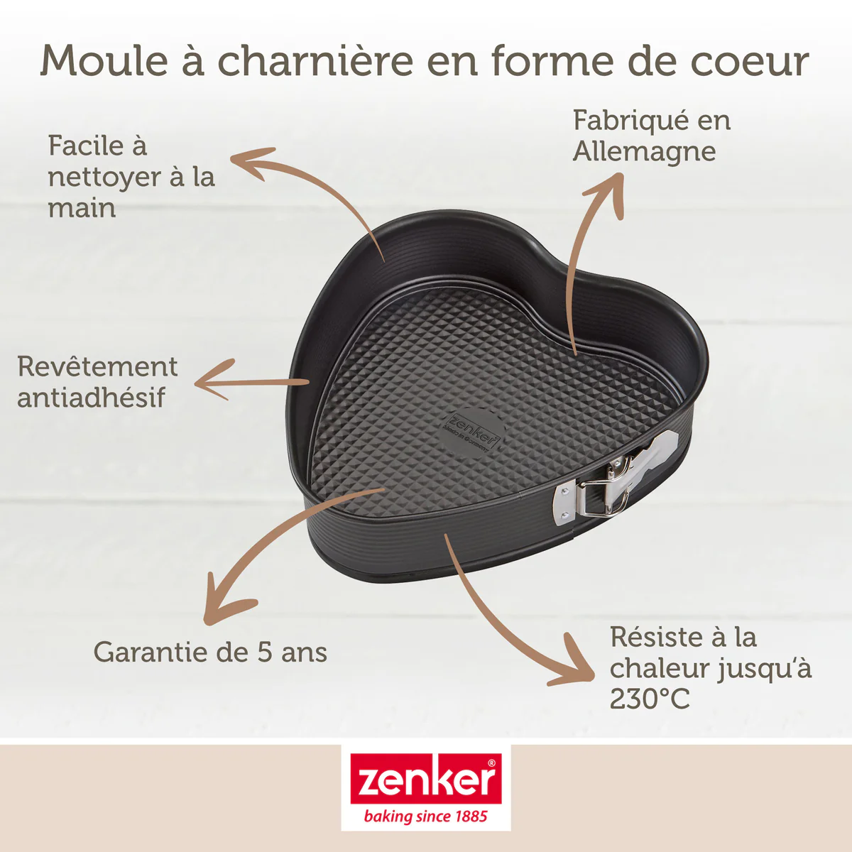 Moule à gâteau coeur avec charnière 27 x 25 cm Special Creative Zenker
