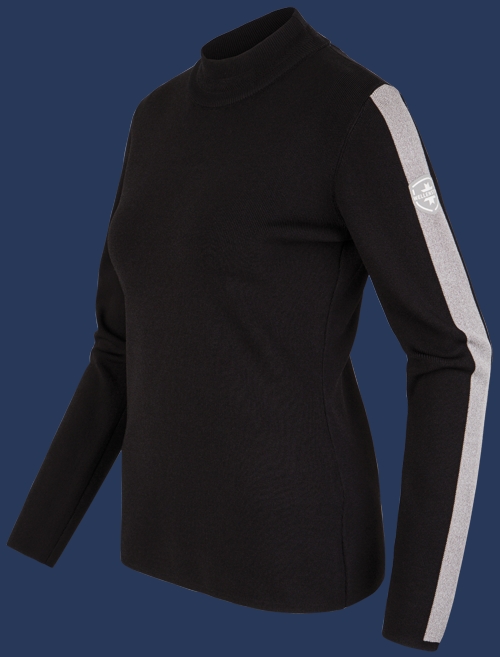 Damen Pullover 015 KoNitI, Black/Heathergrey