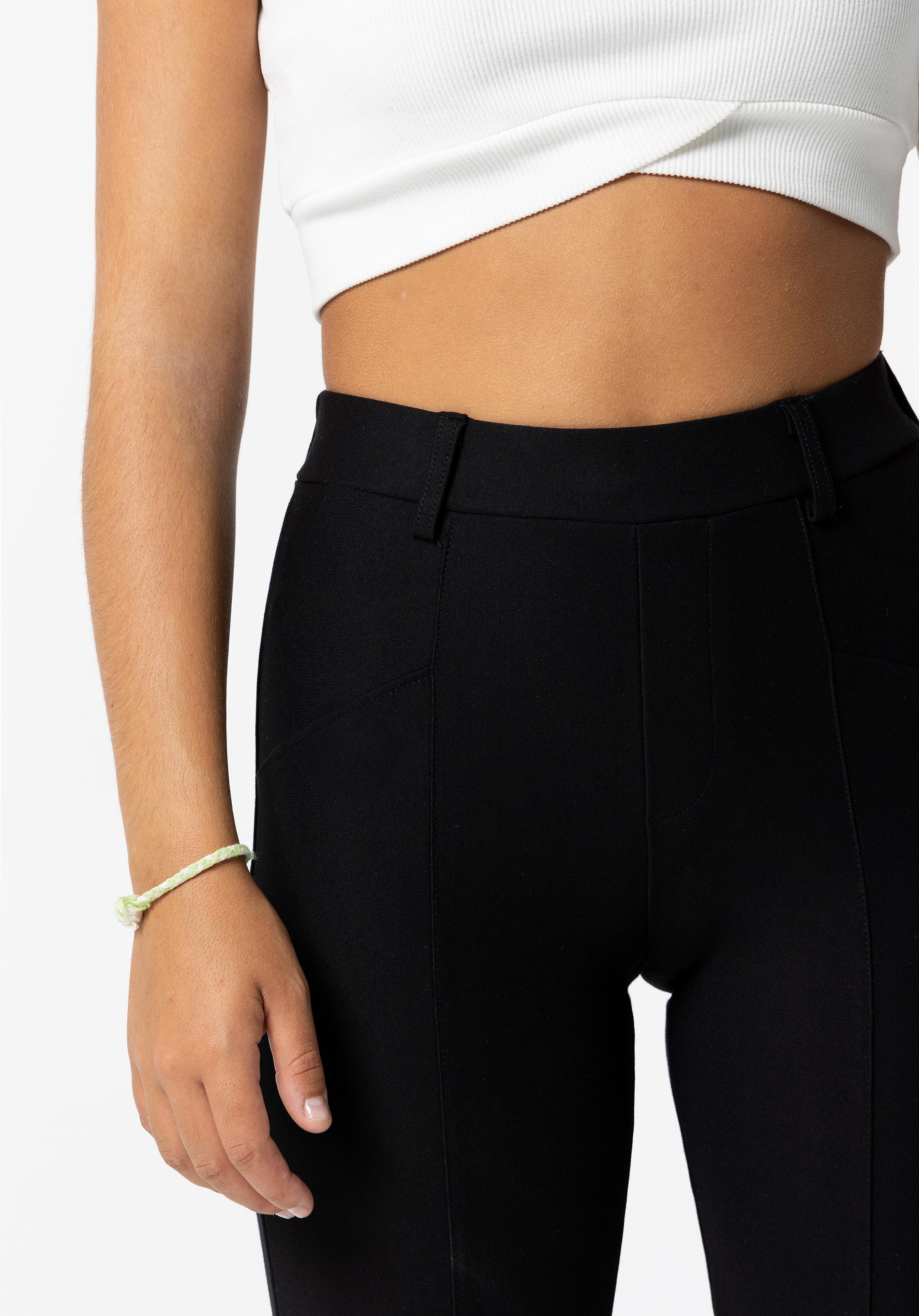 Leggings de Cintura Alta com Botão