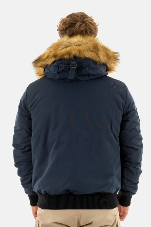 blousons et vestes superdry everest hooded l6t nordic chrome navy