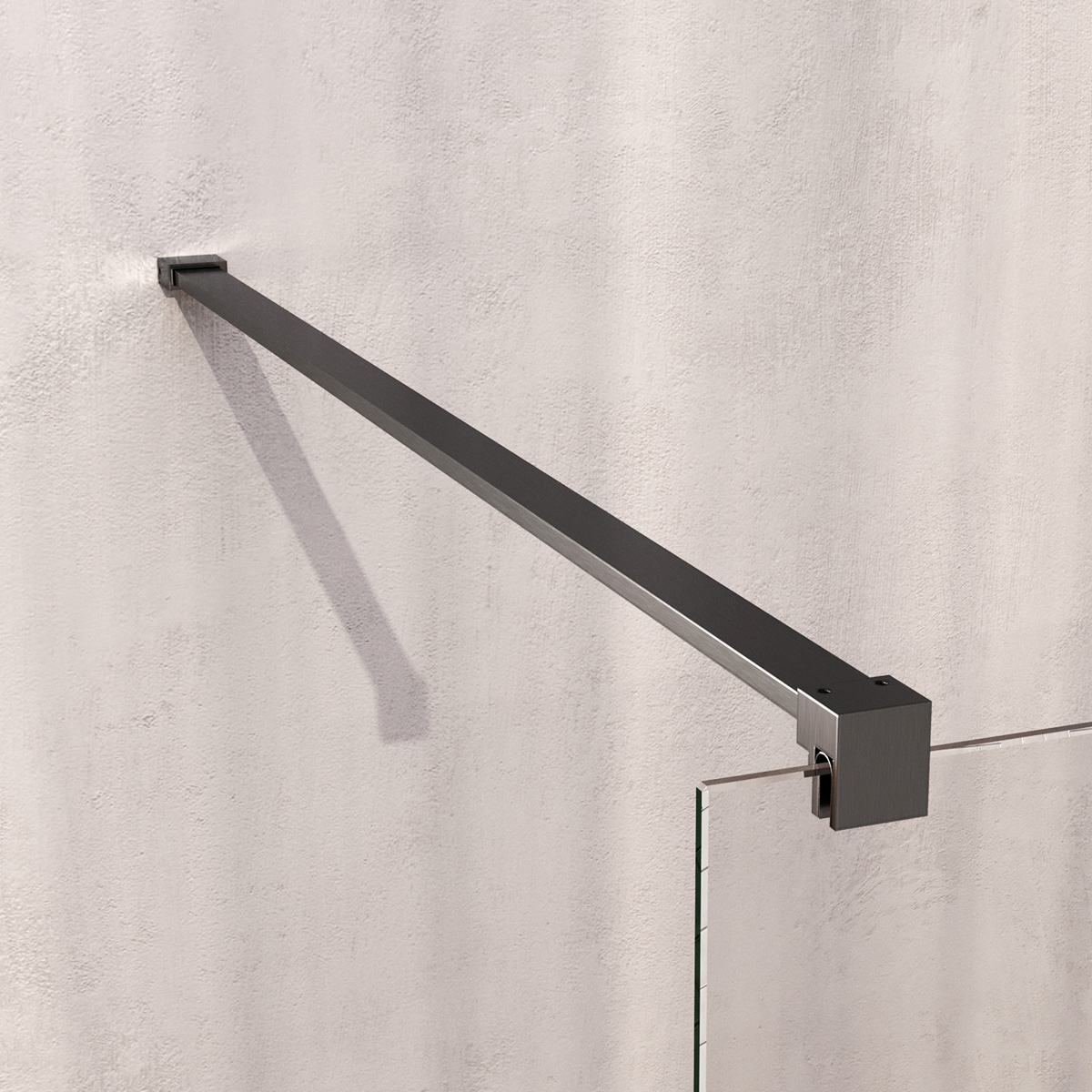 Brauer Void Carving profielloze douchecabine 80x80cm gunmetal geborsteld PVD