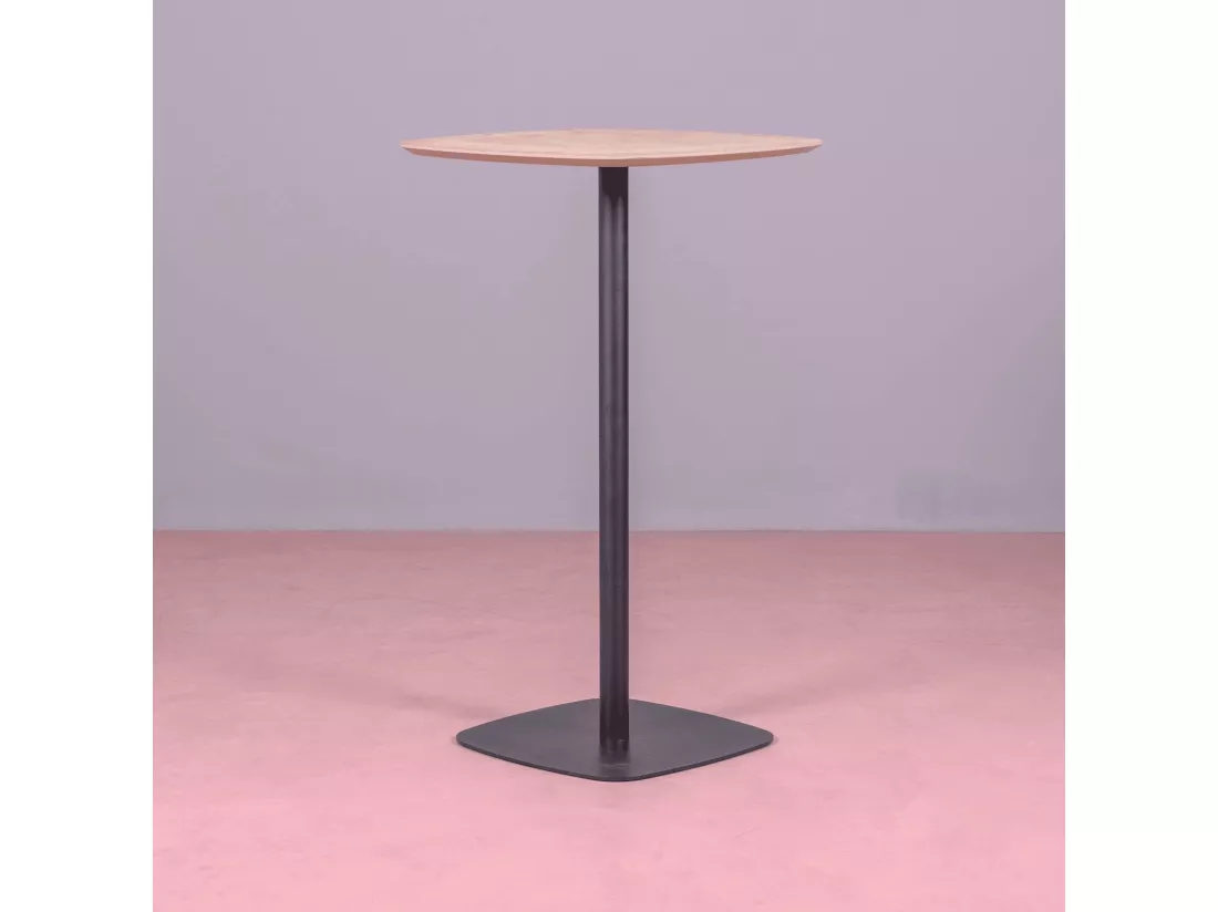 Table haute pour bar style industriel, 106cm de hauteur et 60x60cm - Pub - Chêne