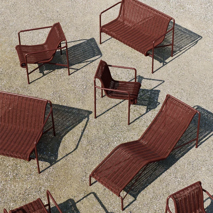 HAY - Palissade Cord Lounge Chair Low, iron red