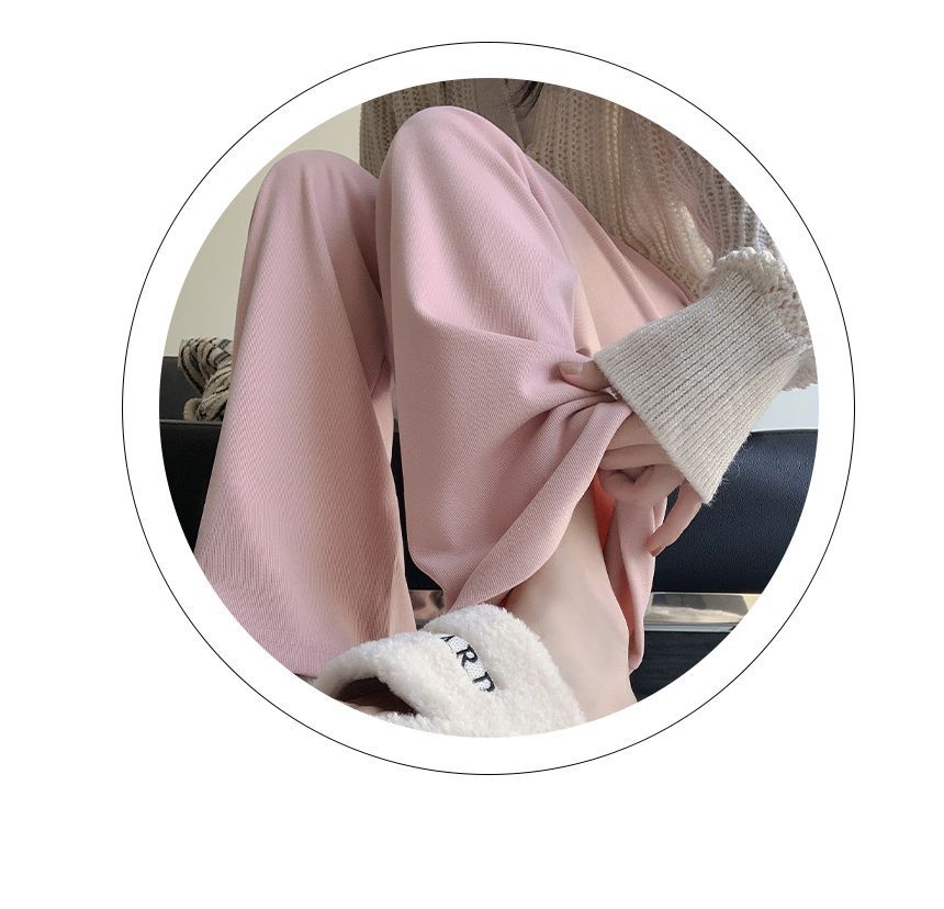 evanesce - Hartlogo Hoge taille Trekkoord Effen Wijde Pijpen Joggingbroek