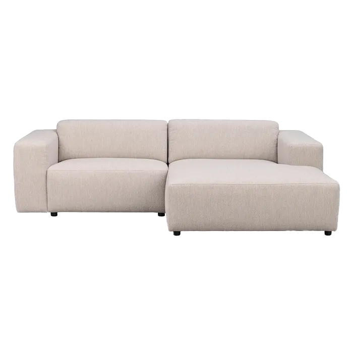 Gestoffeerde 3-zits hoekbank Willard - 234 cm Lichtbeige - rechts