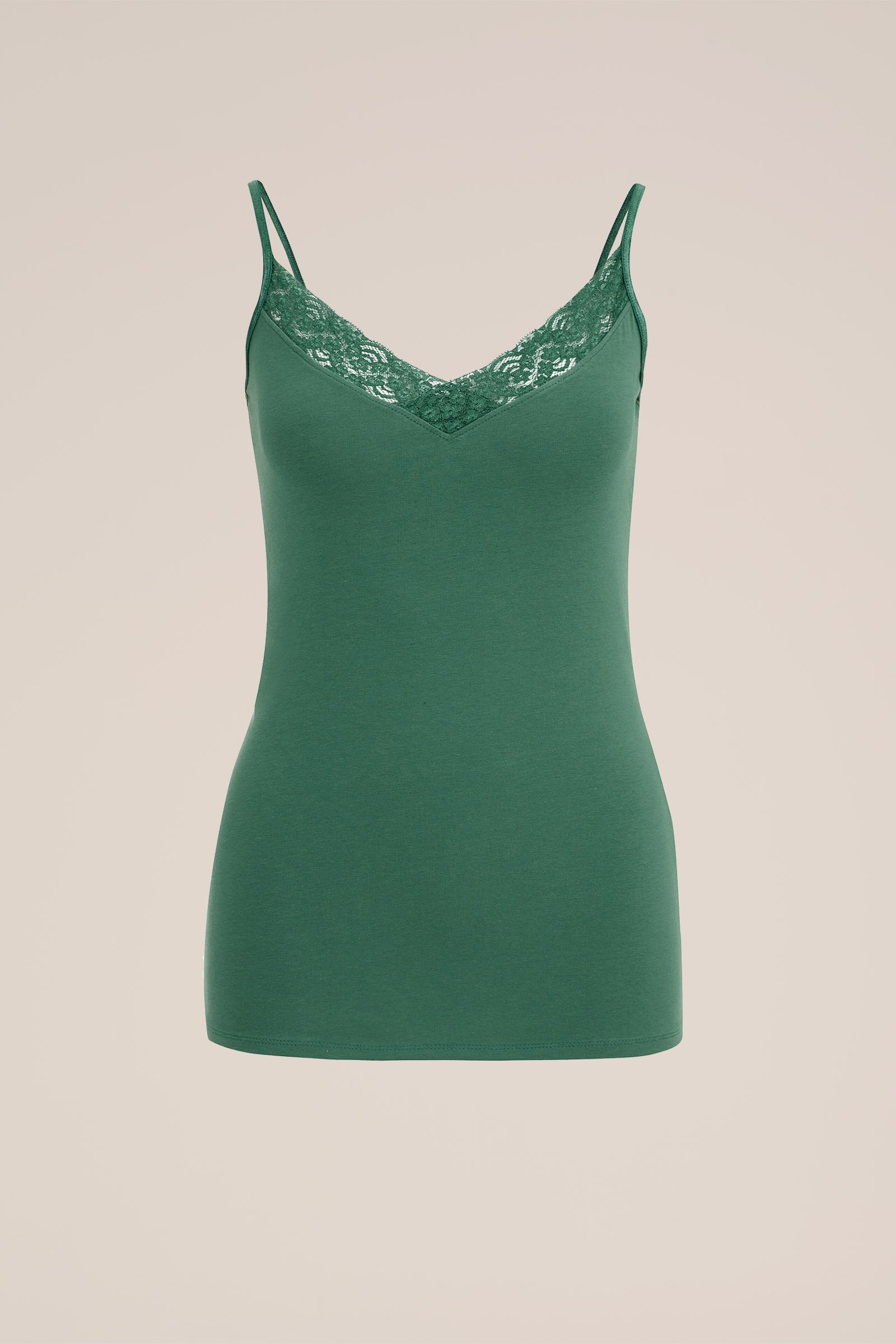 singlet met kant WE Fashion Groenblauw