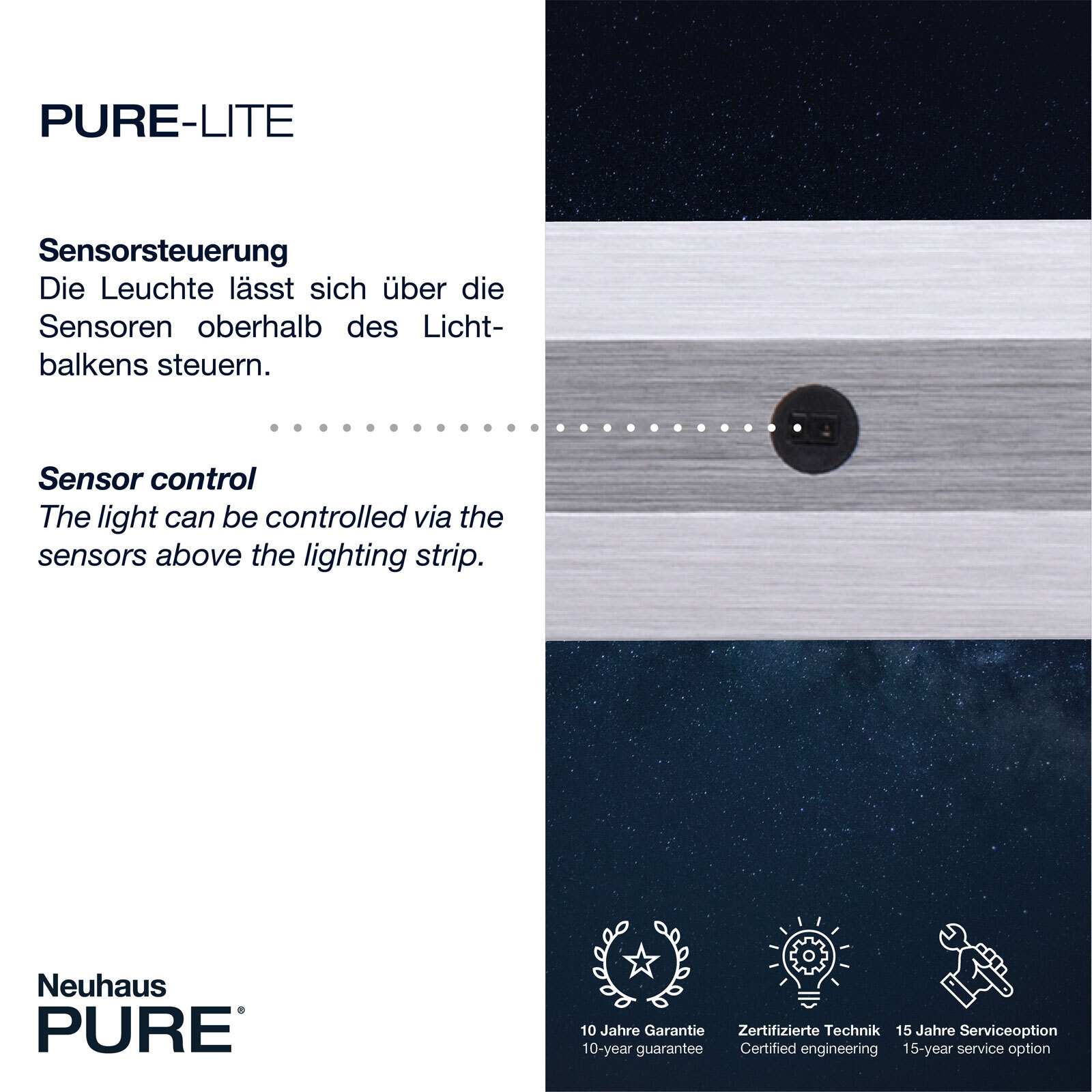 Paul Neuhaus LED Balkenpendel PURE-LITE 100 cm stahlfarbig
