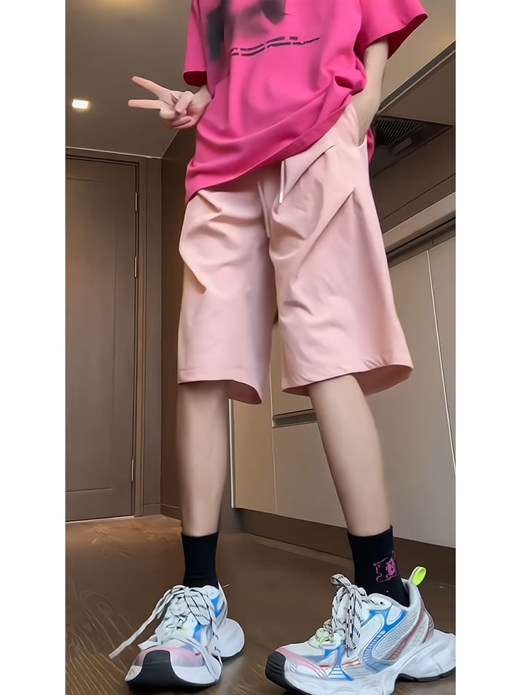 Posive - Effen shorts met trekkoord in de taille