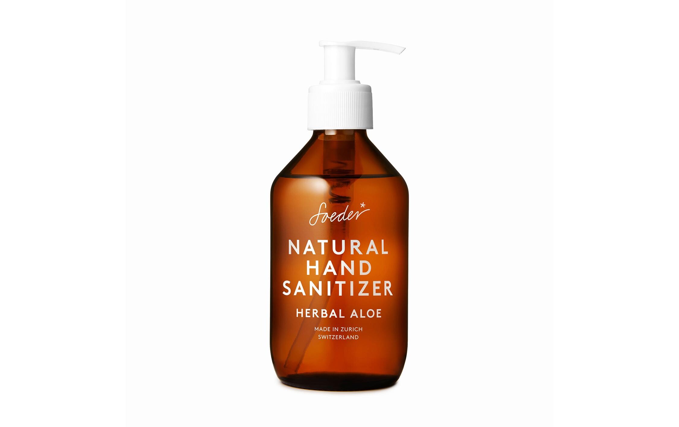 Desinfektionsmittel Natural Herbal Aloe 250 mlNatürliches Desinfektionsmittel für die Hände in Glasflasche