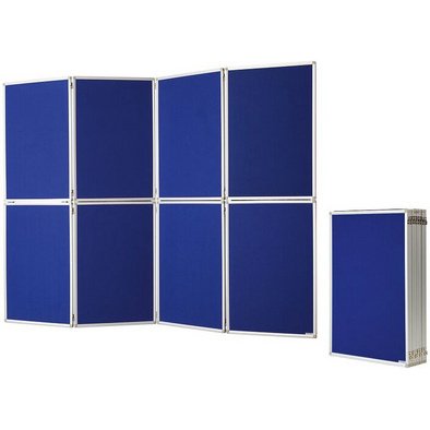 Cloison de présentation, pliable, bleu
