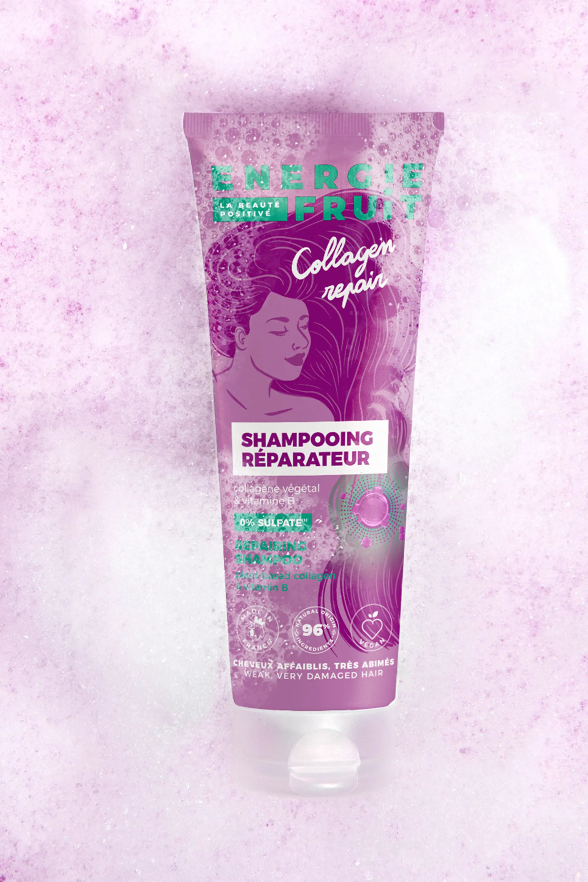 Energie Fruit Shampoing réparateur pour cheveux très abimés au collagène et vitamine B