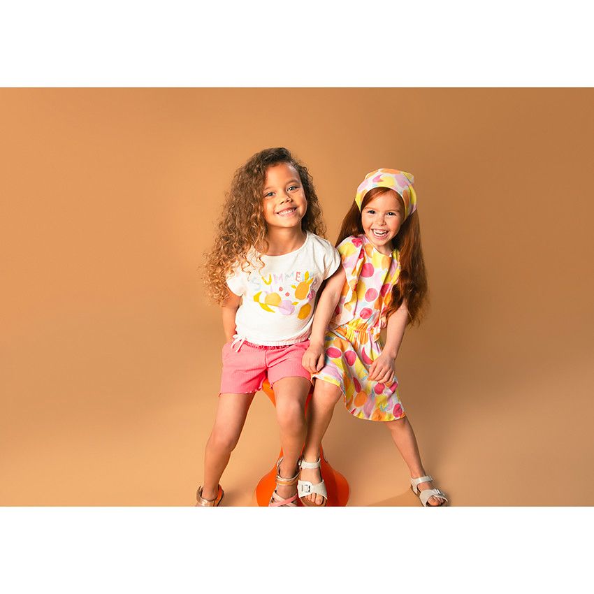 Short en jersey froissé pour fille - Multicolore