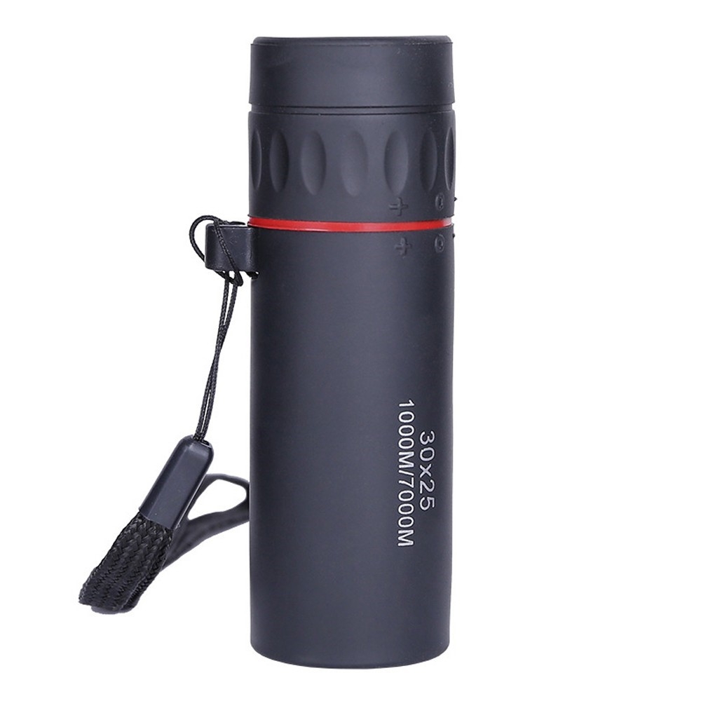 Monocular Fernglas Objektiv mit Handschlaufe und Aufbewahrungstasche (30x25) - Schwarz