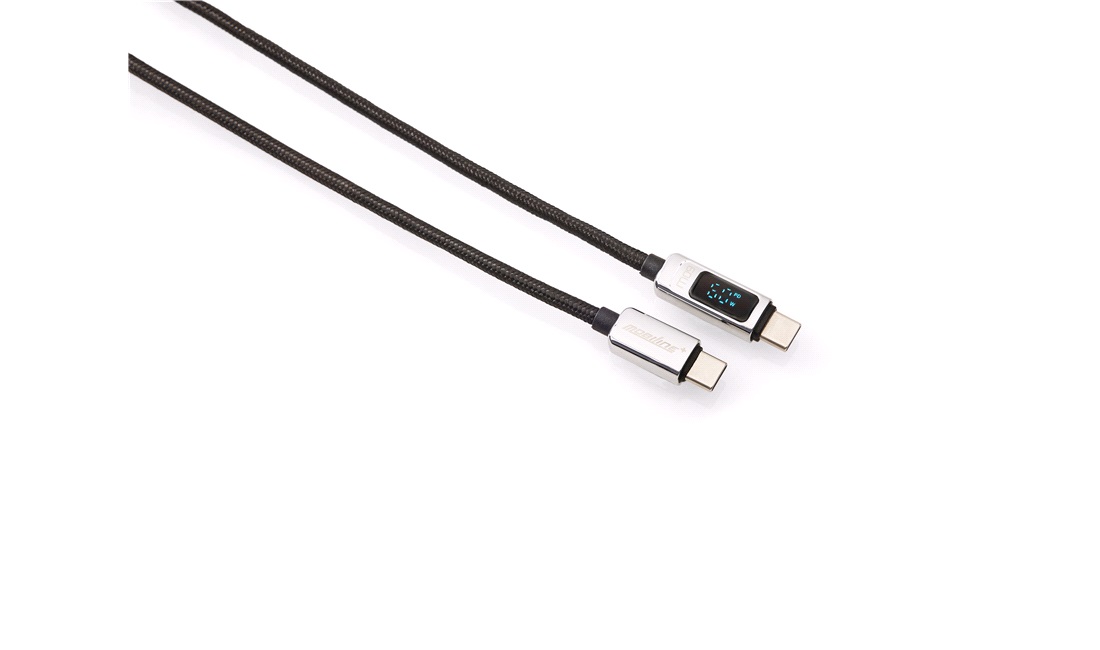 USB-C kabel 1.2M 60W m LED Power Display