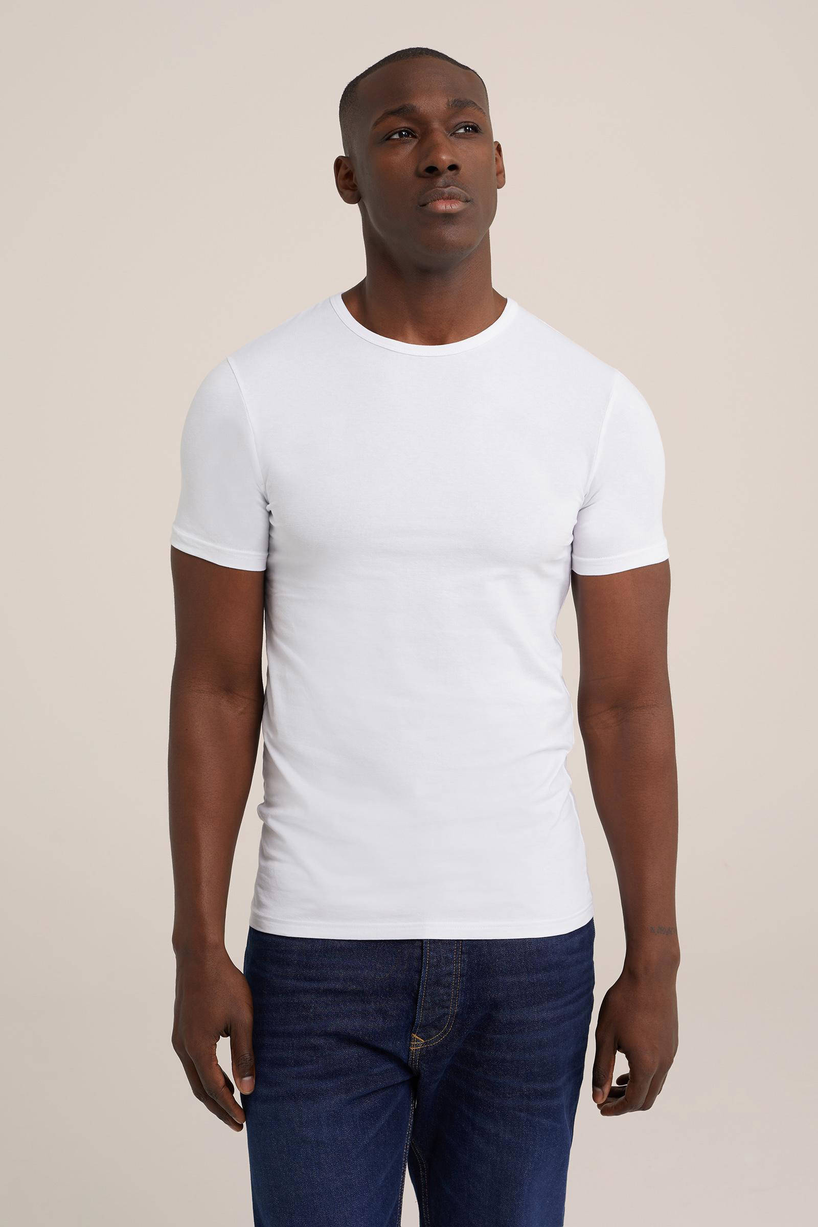 WE Fashion T-shirt wit - set van 2