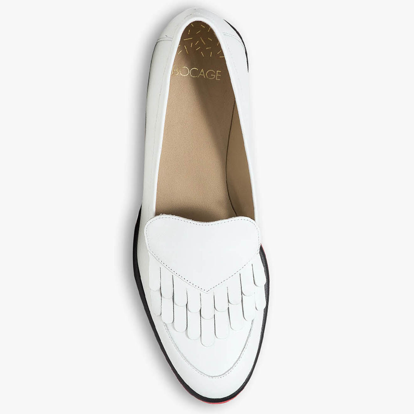 Bocage Mocassins en Cuir Latifa blancs