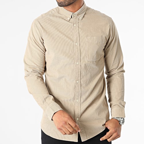 Chemise Manches Longues Classic Cord Beige