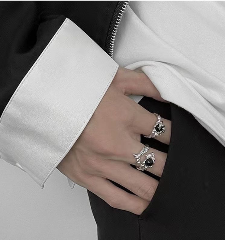 Lilafey - Open ring met onregelmatige edelsteen