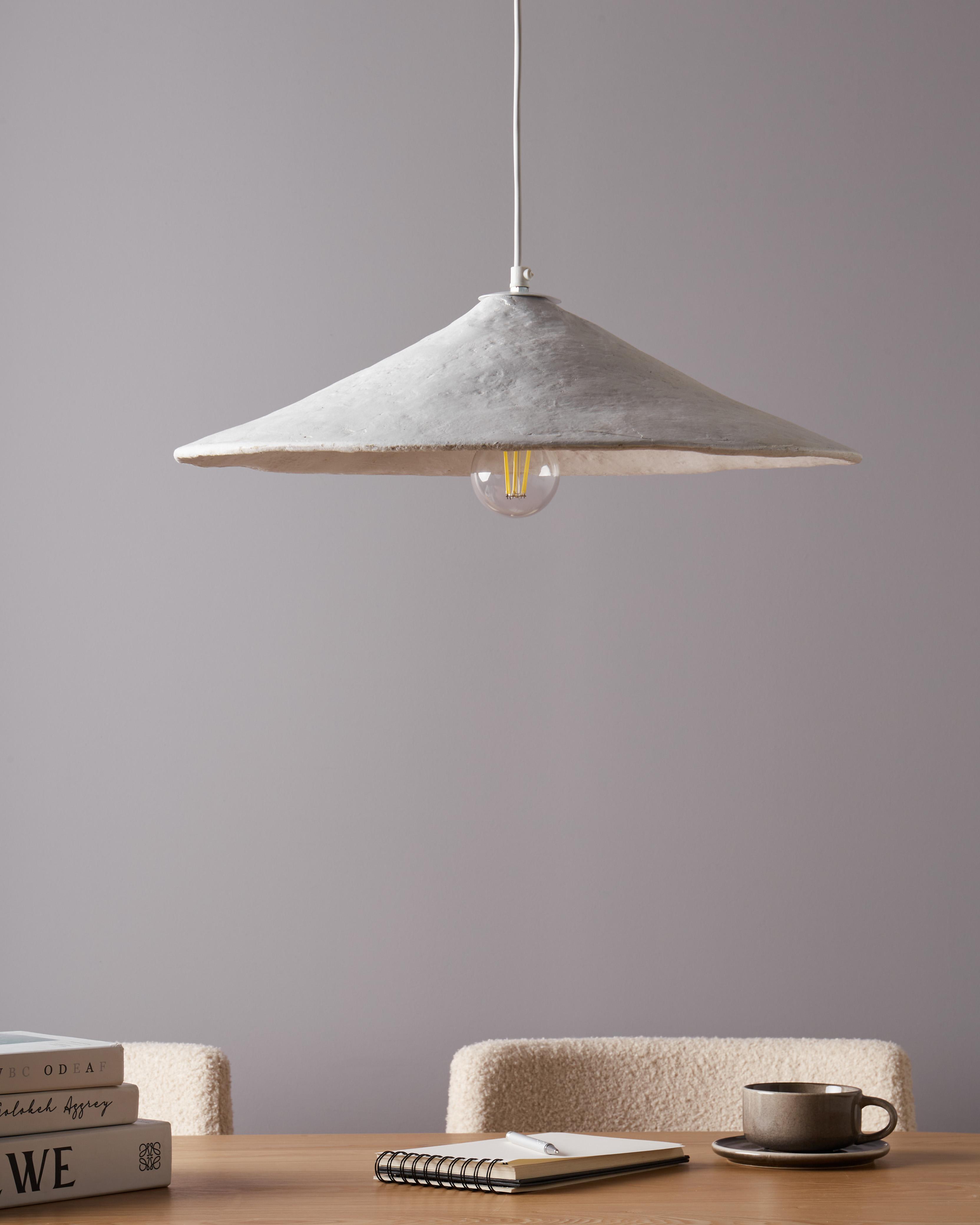 Hanglamp PORONGOS Papier-mâché Wit