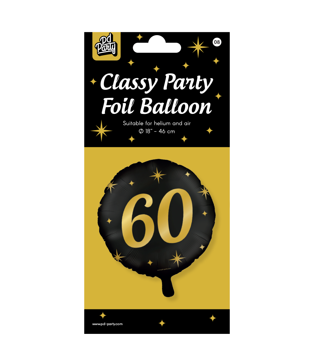 Helium Ballon 60 Jaar Leeg 30cm