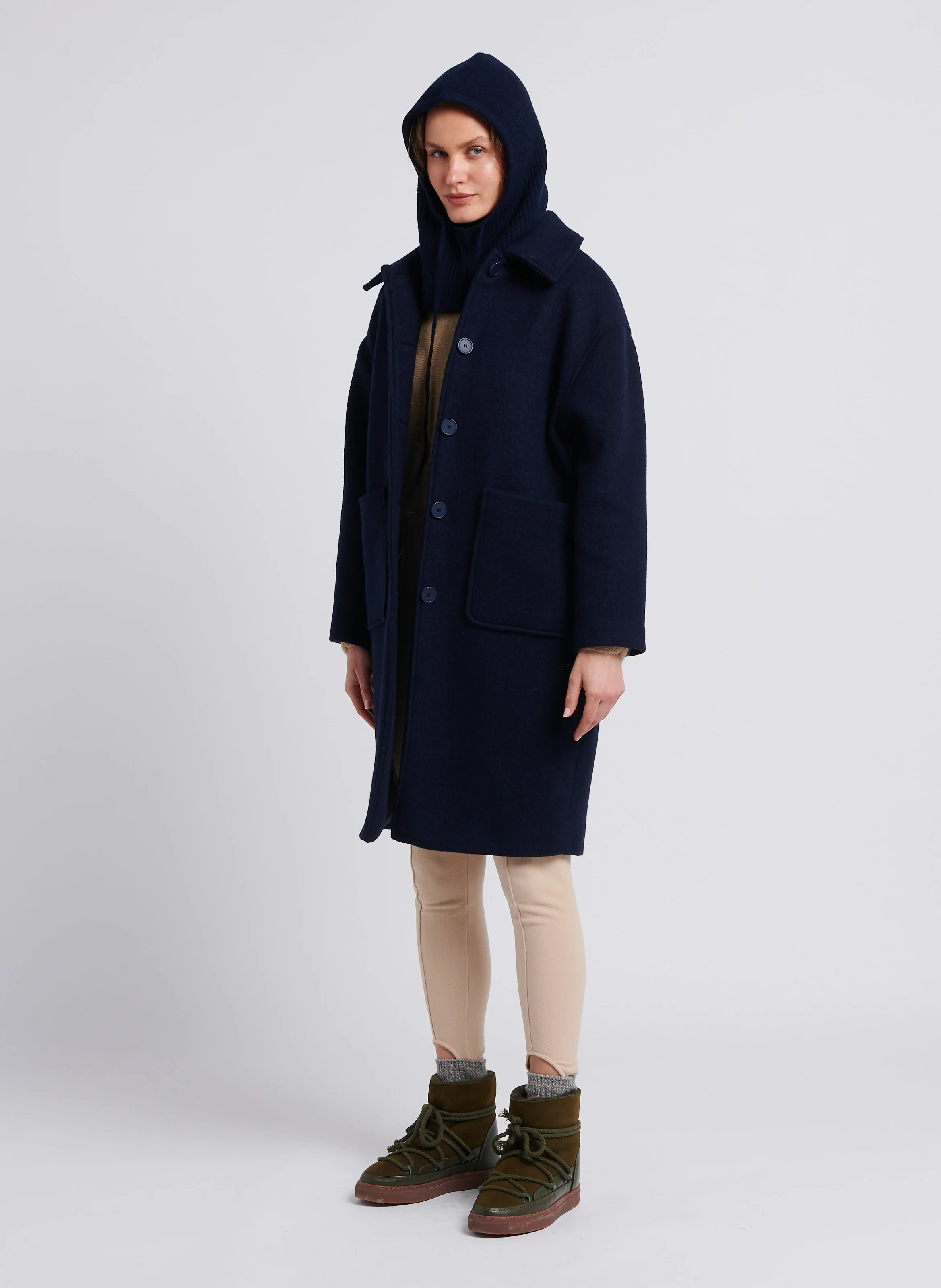 CLASSIC - Bottines fourrées en cuir velours | Vert