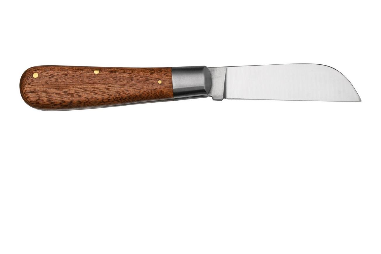 Otter Anchor Knife 173 Large Carbon, Sapeli, Brass Anchor, zakmes