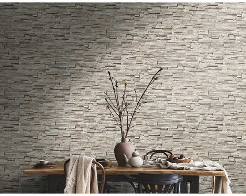 Vliesbehang 38816-1 Metropolitan Stories 3 steenlook beige