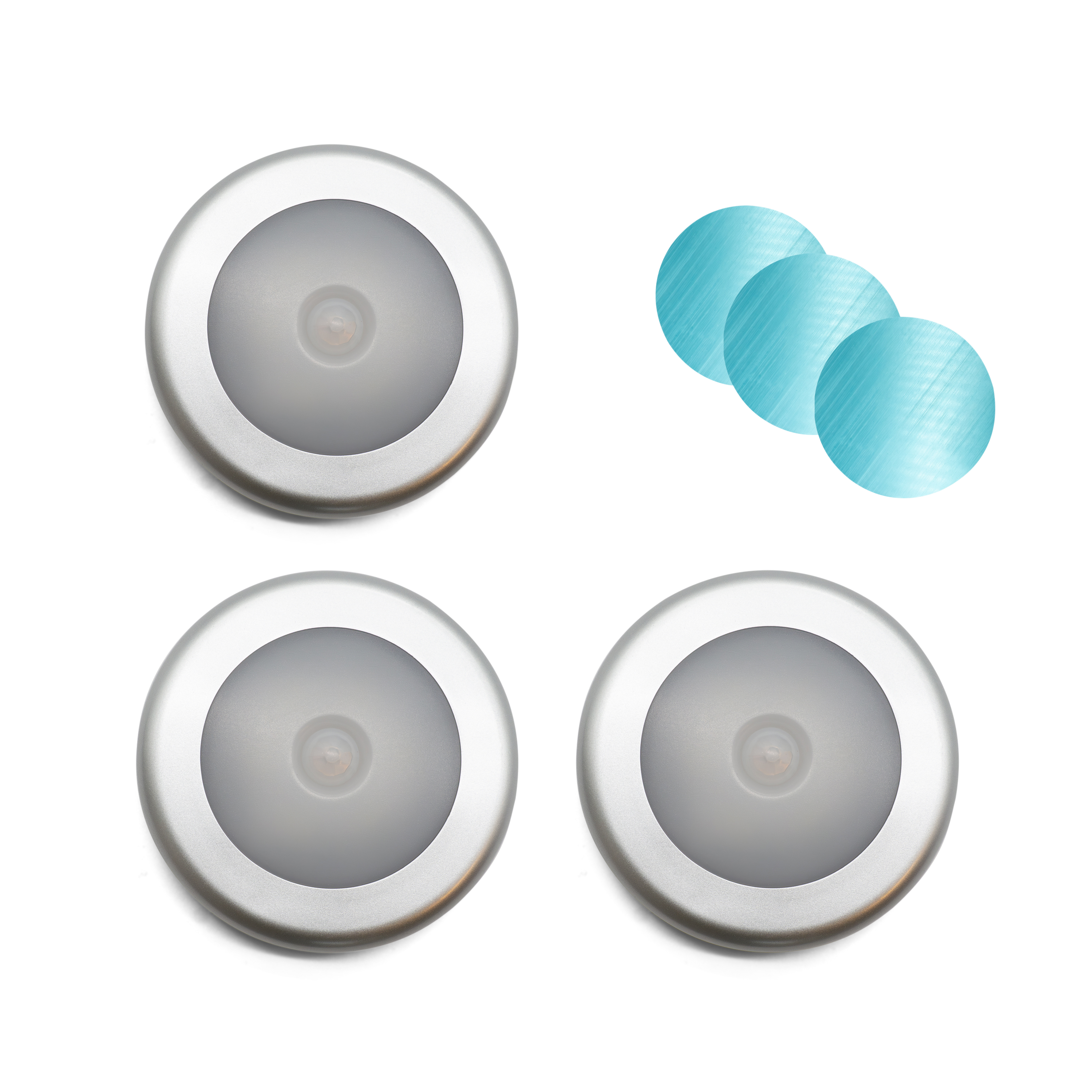 (3er Set) Magnetisches Kabelloses LED Licht Nachtlicht mit Bewegungsmelder Motion Sensor (Batteriebetrieben) - Kaltweiss