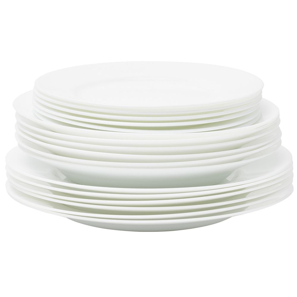 Service vaisselle Luminarc verre blanc 18 pièces