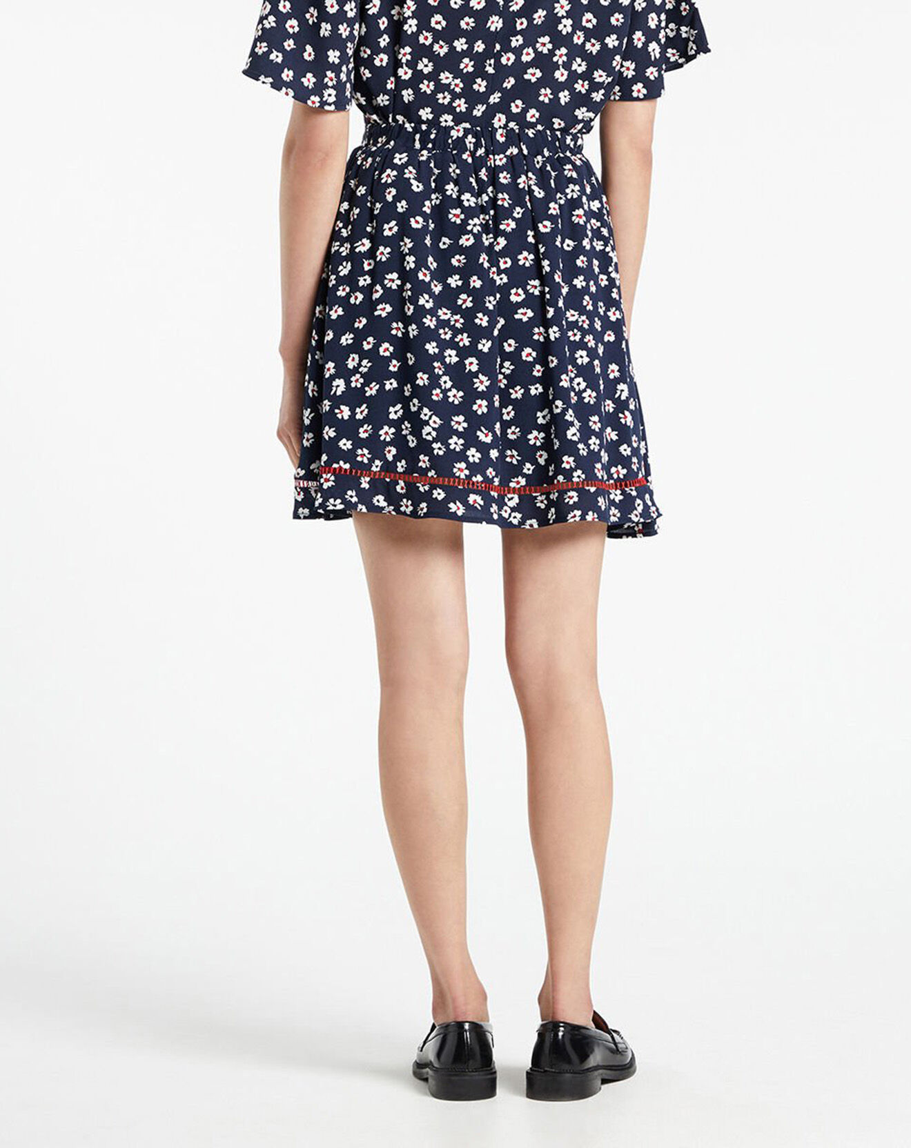 Tommy Jeans Jupe fluide à fleurs bleu marine