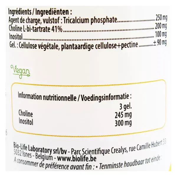 Be-Life Colina Inositol 60 cápsulas