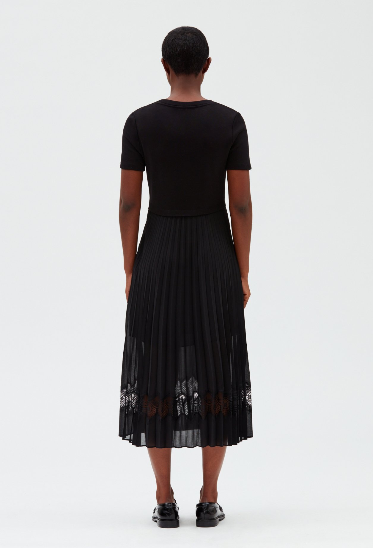Robe midi Teli bi-mati&egrave;re noire