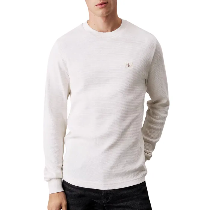 Calvin Klein Woven Label Waffle Longsleeve Shirt Heren